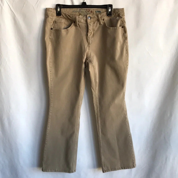 Faded Glory beige / tan ultimate boot cut jeans, size 14 petite - Picture 1 of 12
